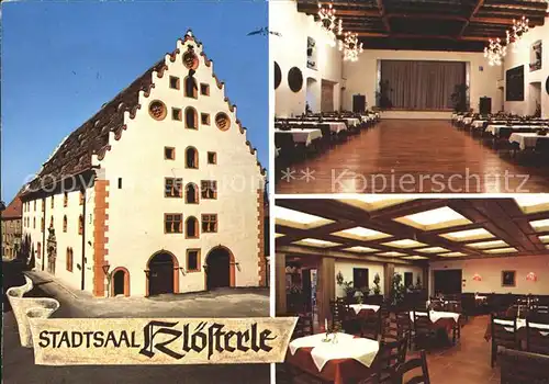 Noerdlingen Stadtsaal Kloesterle Kornhaus Restaurant Kat. Noerdlingen