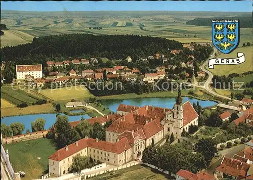 Geras Praemonstratenser Abtei Stift und Kirche Fliegeraufnahme Kat. Geras