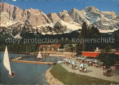 Eibsee Pavillon Eibseehotel Gr Waxenstein Riffelwand Zugspitze Kat. Grainau