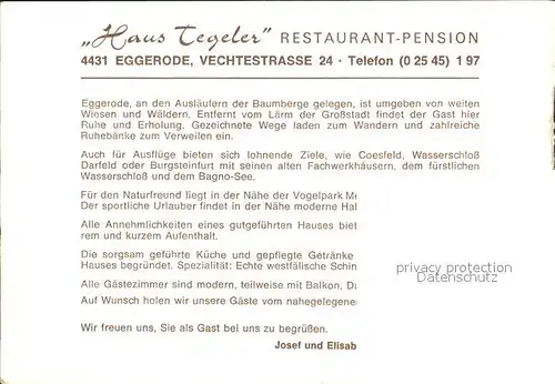 Eggerode Haus Tegeler  Kat. Schoeppingen