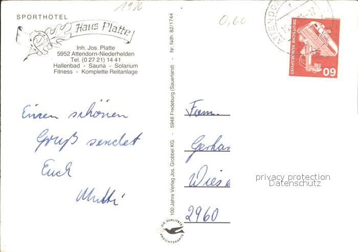 Niederhelden Sporthotel Haus Platte Kat Attendorn Nr Kf27487