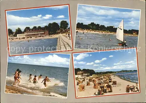 Eckernfoerde Strand Segelboot Kat. Eckernfoerde