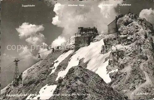 Garmisch Partenkirchen Zugspitzgipfel Muenchner Haus Gipfelstation Bergbahn Kat. Garmisch Partenkirchen