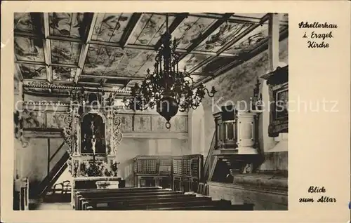 Schellerhau Kirche Blick zum Altar Kat. Altenberg