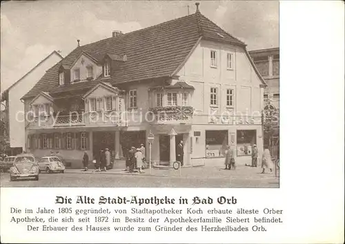Bad Orb Alte Stadt Apotheke Geschichte Kat. Bad Orb