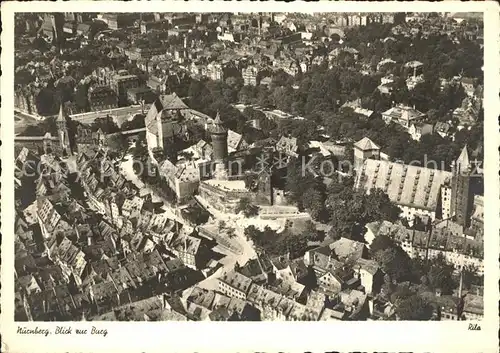 Nuernberg Blick zur Burg Fliegeraufnahme Kat. Nuernberg