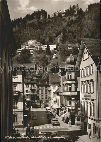 Bad Wildbad Uhlandstrasse mit Sommerberg Schwarzwald Kat. Bad Wildbad