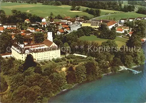 Bernried Starnberger See Kloster Bildungshaus der Missions Benediktinerinnen Fliegeraufnahme Kat. Bernried