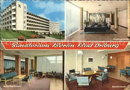 Bad Driburg Sanatorium Berlin Halle Aufenthaltsraum Raucherzimmer Kat. Bad Driburg