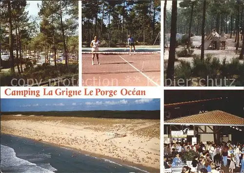 Le Porge Camping Municipal La Grigne Tennis Plage Ocean Atlantique Kat. Le Porge