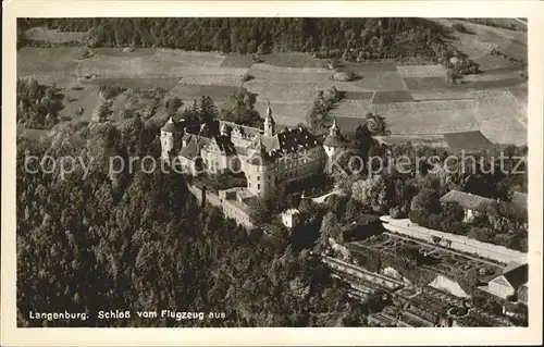 Langenburg Wuerttemberg Schloss Fliegeraufnahme Kat. Langenburg