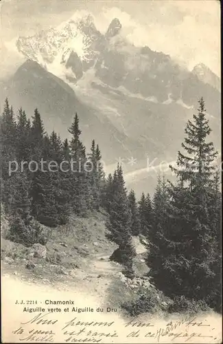 Chamonix Aiguille verte et Aiguille du Dru Kat. Chamonix Mont Blanc