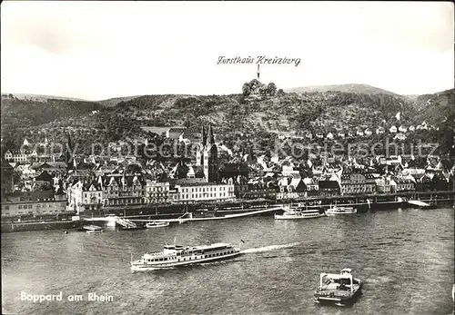 Boppard Rhein mit Restaurant Forsthaus Kreuzberg Kat. Boppard