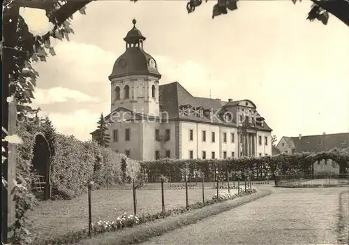 Eisenberg Thueringen Schlossgarten mit Schlosskirche Kat. Eisenberg