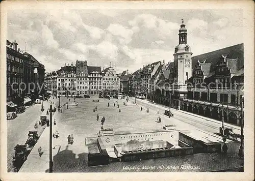 Leipzig Marktplatz mit Rathaus Kat. Leipzig