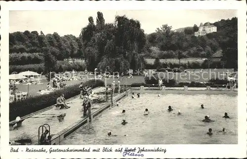 Bad Neuenahr Ahrweiler Gartenschwimmbad mit Blick auf Hotel Johannisburg Kat. Bad Neuenahr Ahrweiler