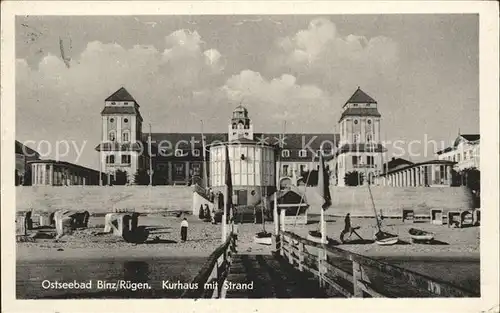 Binz Ruegen Kurhaus mit Strand Ostseebad Kat. Binz