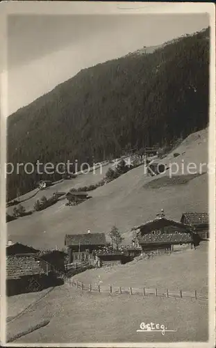 Astegg Zillertal Dorfansicht mit Gasthaus Kat. Schwendau