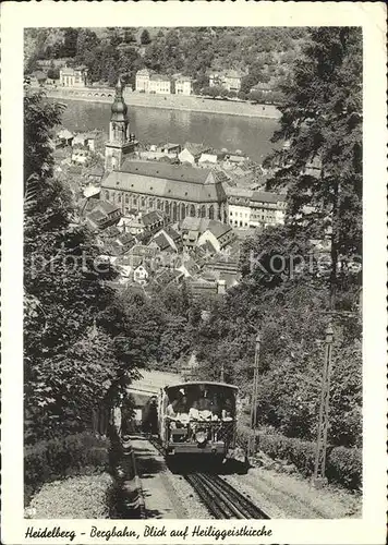 Heidelberg Neckar Bergbahn Blick auf Heiliggeistkirche Kat. Heidelberg