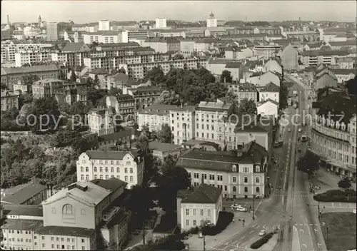 Plauen Vogtland Blick zur Bahnhofstrasse Punkthaeuser Kat. Plauen