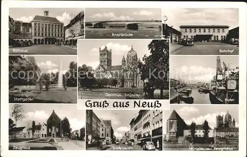 Neuss Rheinbruecke Rathaus Stadtgarten / Neuss /Rhein-Kreis Neuss LKR