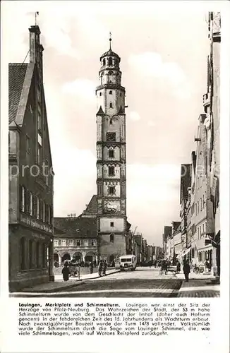 Lauingen Donau Marktplatz und Schimmelturm / Lauingen (Donau) /Dillingen Donau LKR