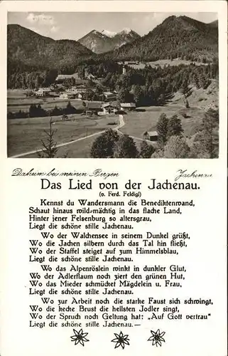 Jachenau das Lied der Jachenau Kat. Jachenau