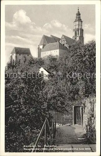 Kamenz Sachsen Herrental Hauptkirche und Katechismuskirche  Kat. Kamenz