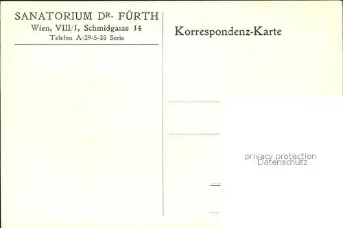 Wien Dr.Fuerth Sanatorium Kat. Wien