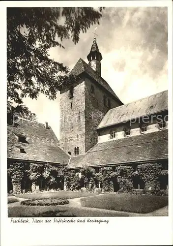 Fischbeck Weser Turm der Stiftskirche und Kreuzgang Kat. Hessisch Oldendorf