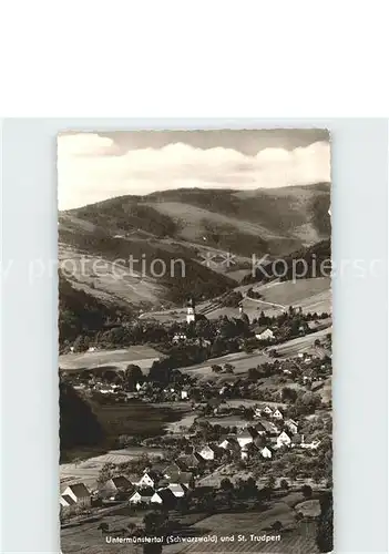 Untermuenstertal mit St Trudpert Panorama Kat. Muenstertal