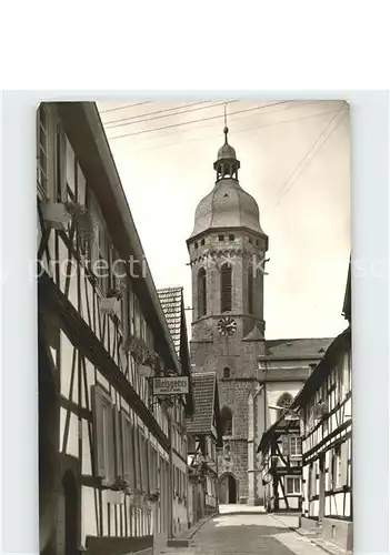 Kandel Pfalz Turmgasse mit St Georgskirche Kat. Kandel