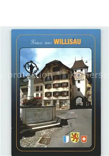 Willisau Stadtbrunnen und oberes Tor Kat. Willisau