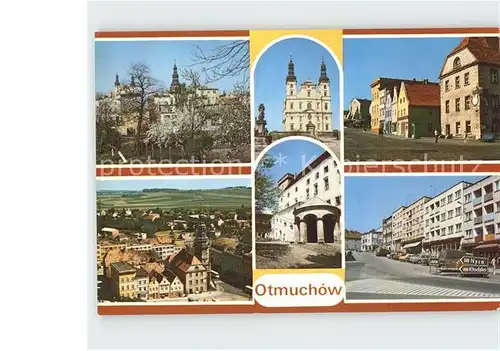 Otmuchow Kirche Schloss Strassenpartie Ortsansichten Kat. Ottmachau Oberschlesien