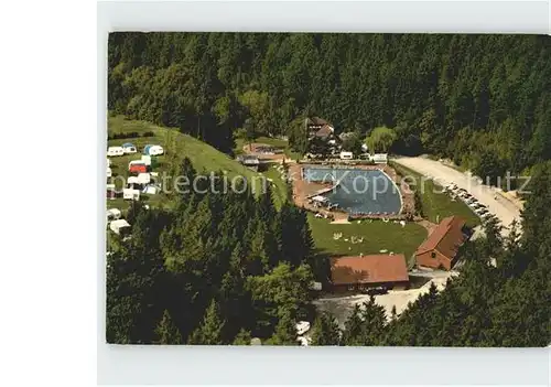 Wolfshagen Harz Waldschwimmbad Im Tannengrund mit Campingplatz Fliegeraufnahme Kat. Langelsheim