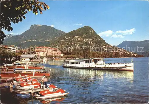 Lugano TI Berg Bre Faehre Ceresio Kat. Lugano