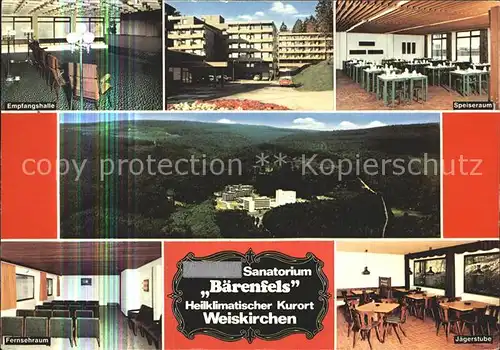 Weiskirchen Saar Sanatorium Baerenfels Jaegerstube Speiseraum Fliegeraufnahme Kat. Weiskirchen Saar