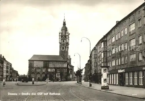 Dessau Rosslau Strasse der DSF Rathaus Kat. Dessau Rosslau