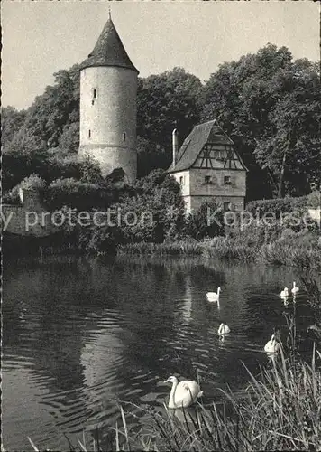 Dinkelsbuehl Faulturm Rothenburger Weiher  Kat. Dinkelsbuehl