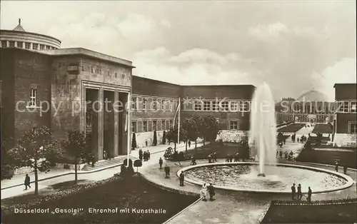 Duesseldorf Gesolei Ausstellungsgelaende Ehrenhof mit Kunsthalle Springbrunnen Kat. Duesseldorf