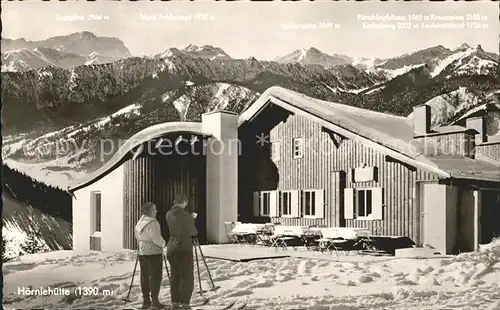 Bad Kohlgrub Hoernlehuette Berghaus gegen Zugspitze und Ammergauer Alpen Kat. Bad Kohlgrub