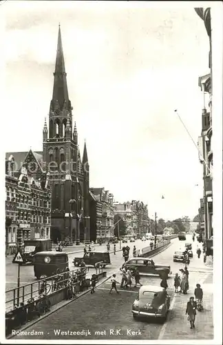 Rotterdam Westzeedijk met RK Kerk Kat. Rotterdam