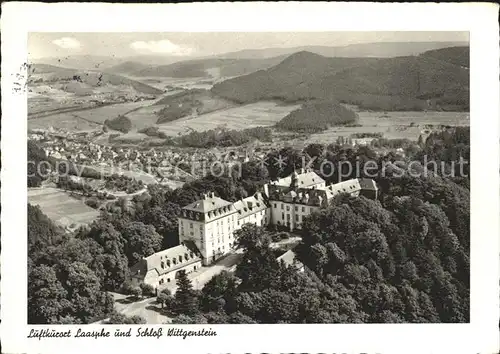 Laasphe Bad Schloss Wittgenstein Luftkurort Fliegeraufnahme Kat. Bad Laasphe