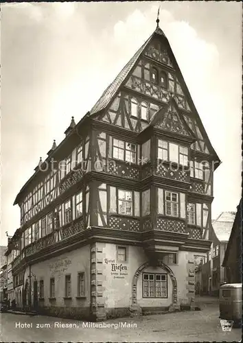 Miltenberg Main Hotel zum Riesen Fachwerkhaus 13. Jhdt. aelteste Gasthaus in Deutschland Kat. Miltenberg