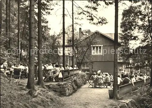 Lauenhain Gaststaette Waldhaus Gartenterrasse Kat. Ludwigsstadt