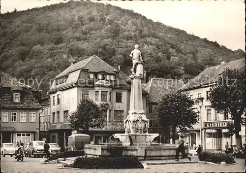 Suhl Thueringer Wald Karl Marx Platz Brunnen Denkmal Statue Kat. Suhl