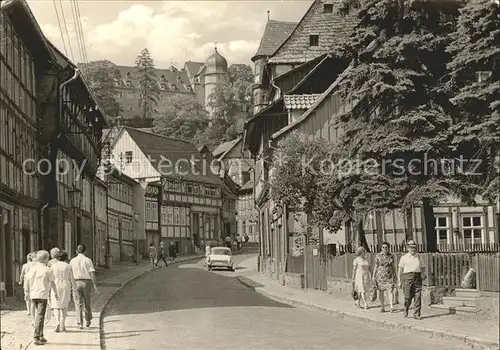 Stolberg Harz Blick zum Schloss jetzt FDGB Erholungsheim Comenius Kat. Stolberg Harz