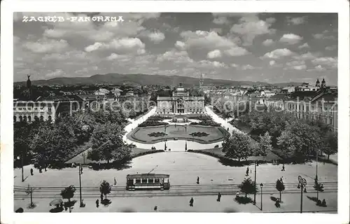 Zagreb Panorama Strassenbahn Schloss Kat. Zagreb