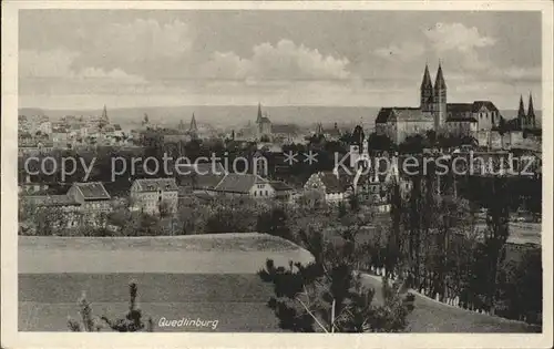 Quedlinburg Stadtbild mit Kirche Kat. Quedlinburg