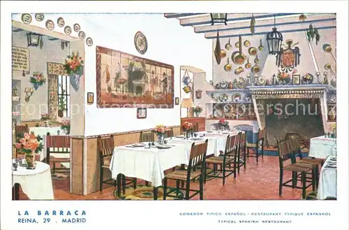 Madrid Spain La Barraca Restaurant Kat. Madrid